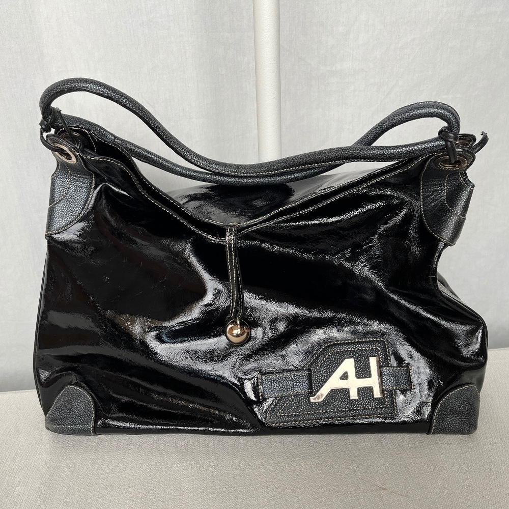 Anya Hindmarch giant tote/shoulder bag/shopper, patent leather, EUC.